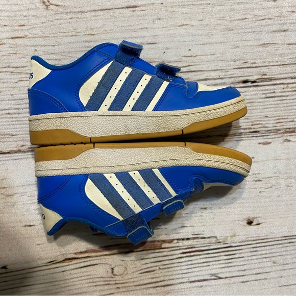 Adidas Break Start Big Kids Size 2 Sneakers Shoes Blue Bird Boys Velcro Straps - Picture 8 of 11